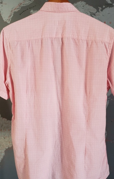 LON NYC Mens Pink/ white dotted Short Sleeve Shirt - Picture 2 of 6